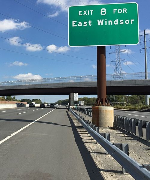 East Windsor NJ Highway Exit Sign