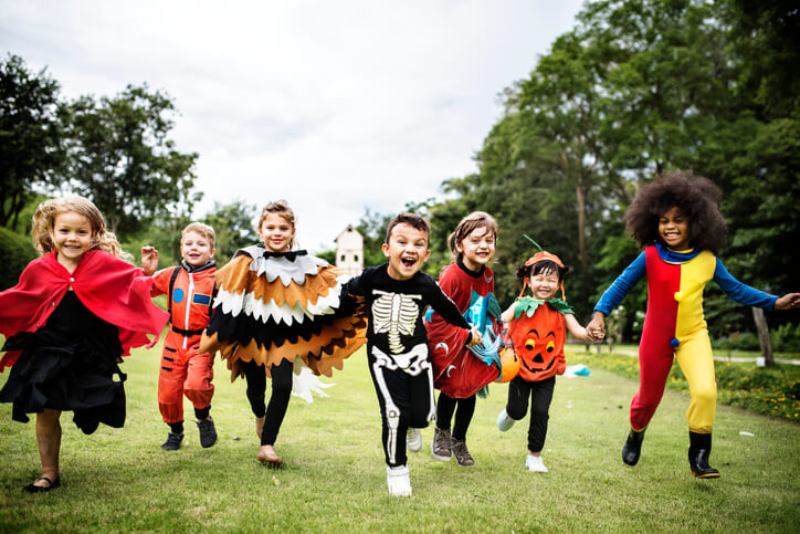 Children Celebrating Halloween